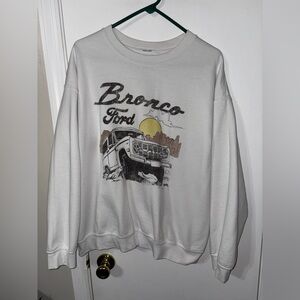 Ford Bronco White Crew Sweatshirt Medium